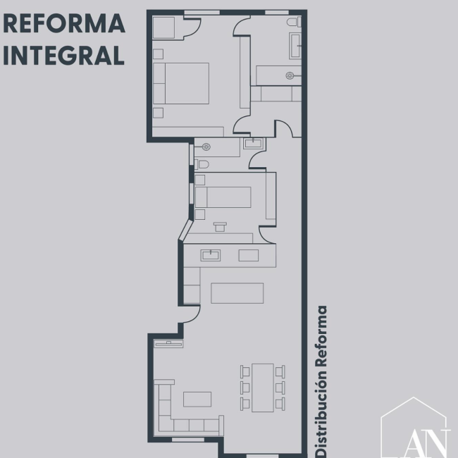 Plano técnico para reforma integral en valencia